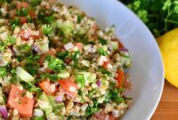 Lemony Farro Tabbouleh Salad with Parsley and Mint