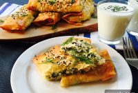 Spinach, Feta and Ricotta Filo Wraps with Dill