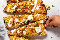 Elote Flatbread: Mexican Street Corn with Cotija and Chili-Lime