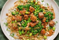 Crispy Baked Tofu with Peanut Sauce