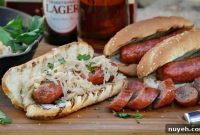Grilled Bratwurst Hoagie with Tangy Sauerkraut