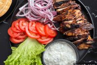 Grilled Chicken Shawarma Recipe with Garlic Yogurt Sauce