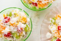 Ambrosia Fruit Salad with Pineapple, Coconut and Marshmallows