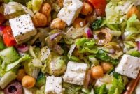 Quick Chopped Greek Salad Recipe with Feta and Chickpeas