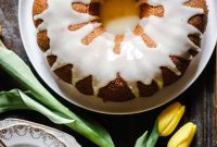 Lemon Curd Glazed Vanilla Almond Cake Recipe