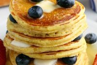 Fluffy Cornbread Pancakes Recipe with Honey Butter