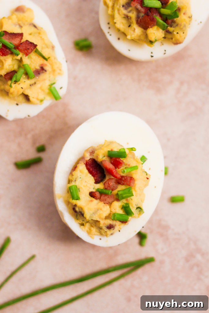 Deviled eggs close-up