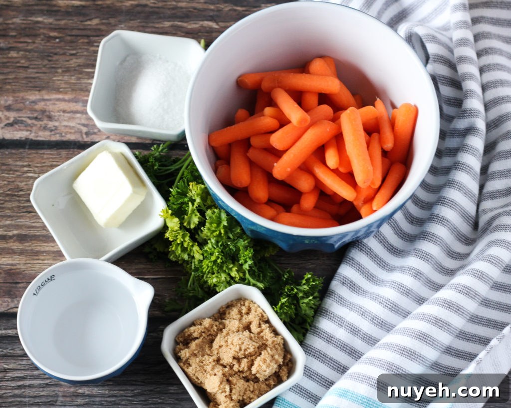 ingredients for cooked carrots