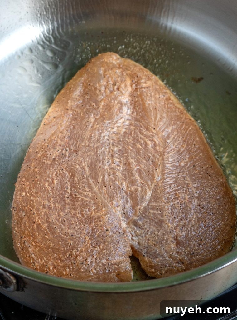 Searing chicken