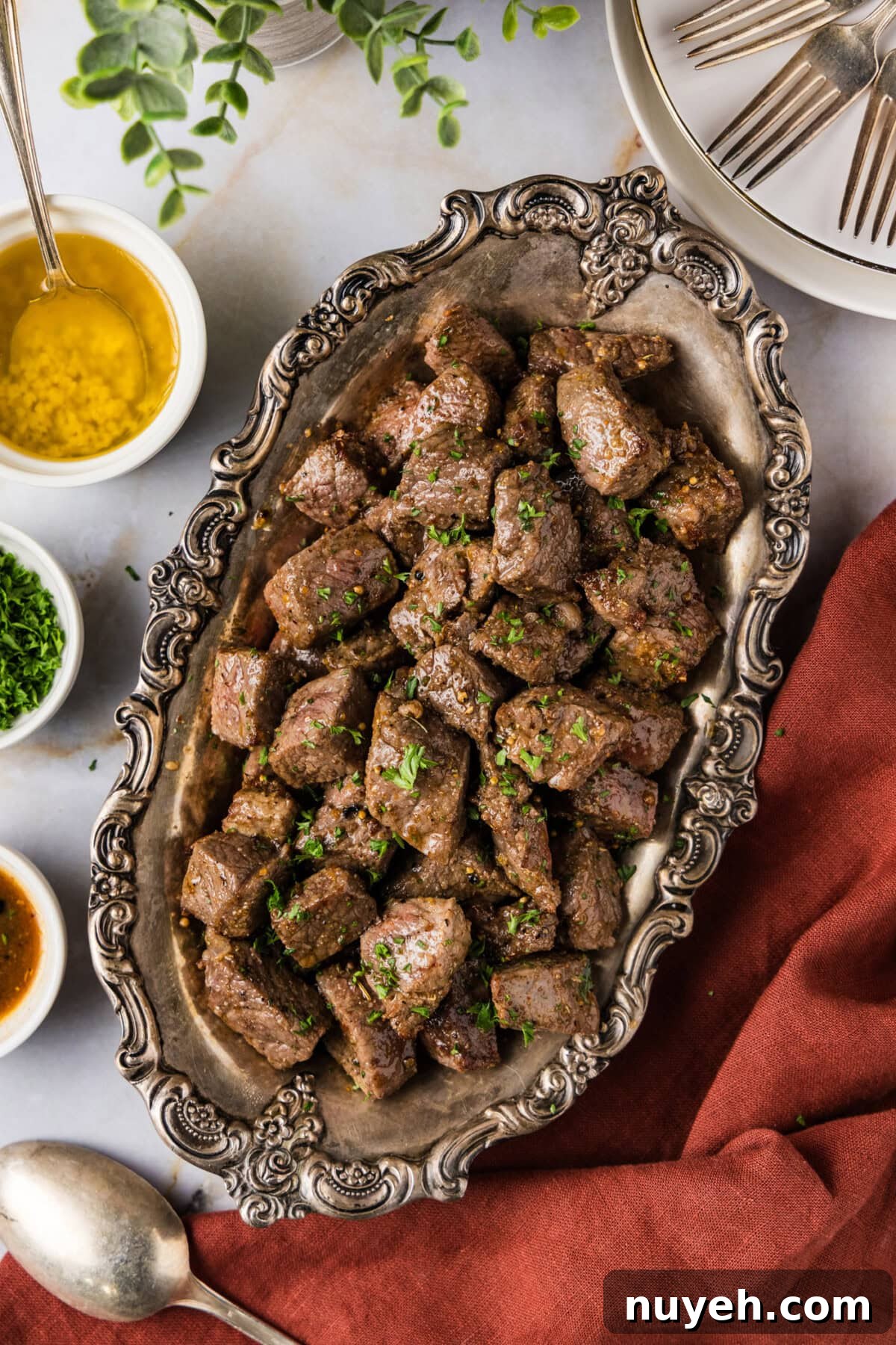 Platter of Air Fryer Steak Bites