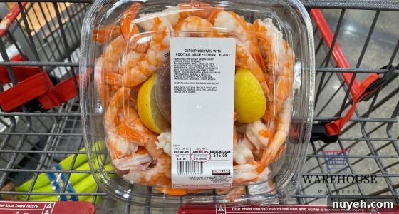Costco Shrimp Cocktail platter with cocktail sauce — ready-to-serve Costco Thanksgiving appetizer.
