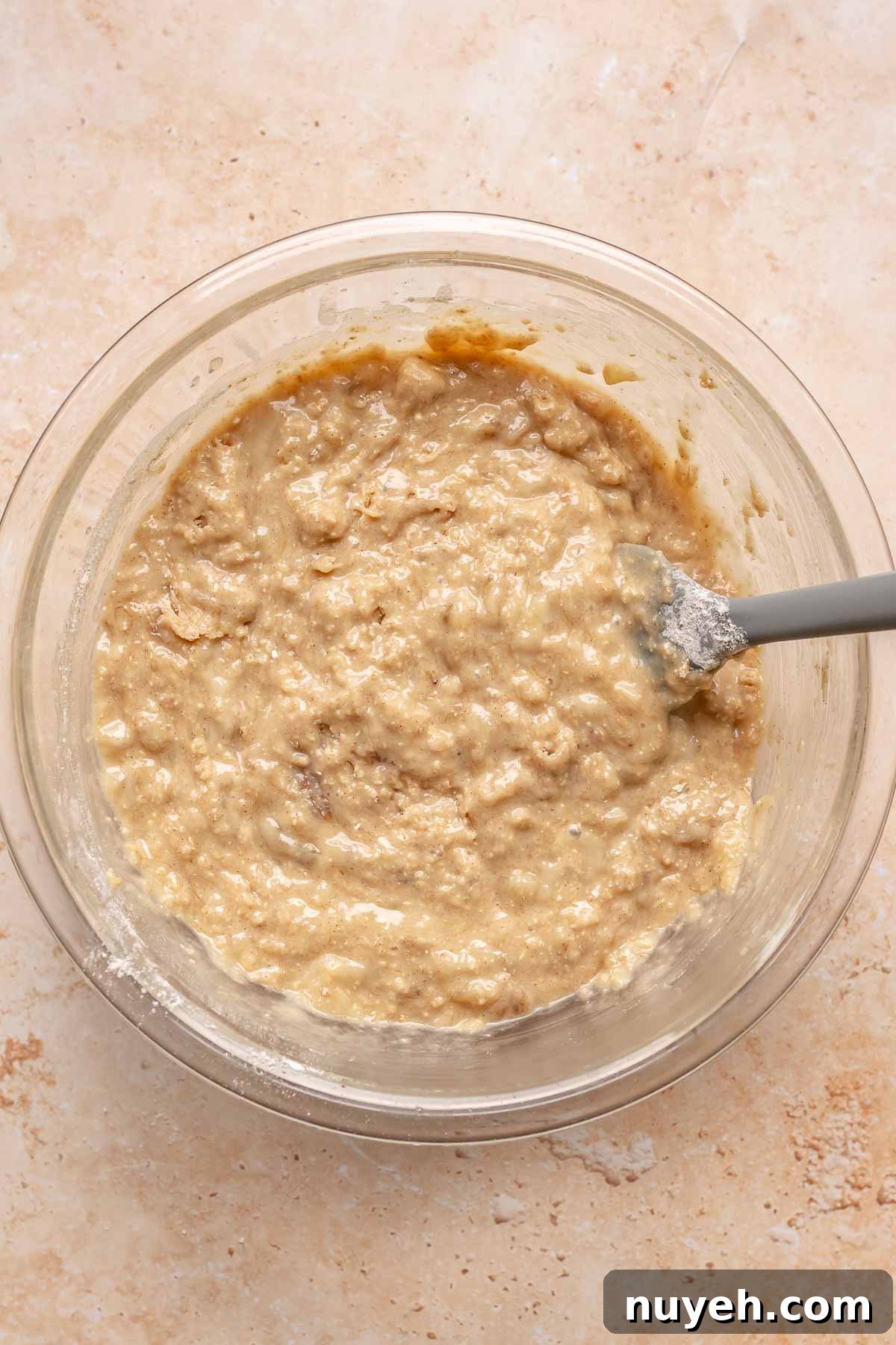 Finished banana muffin batter.