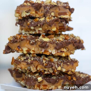 bourbon toffee stack on top of each other