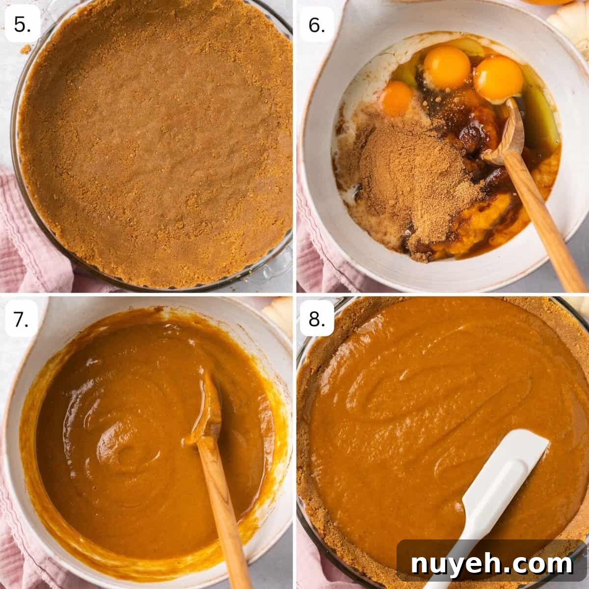 step by step instructions for pumpkin pie filling