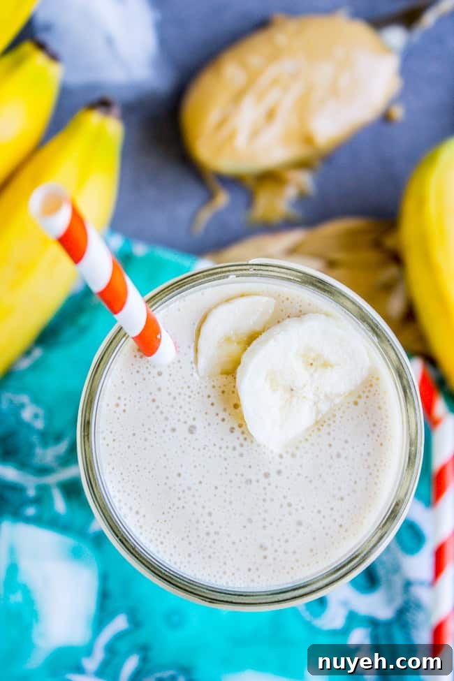 Green Orange Julius Smoothie Recipe: Spinach and Orange 7 Peanut Butter Banana Smoothie (4 Ingredients!) from The Food Charlatan