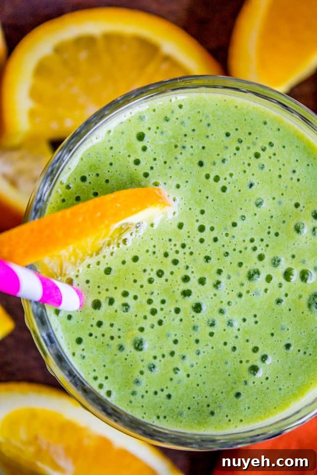 Green Orange Julius Smoothie Recipe: Spinach and Orange 3 Green Orange Julius Smoothie from The Food Charlatan