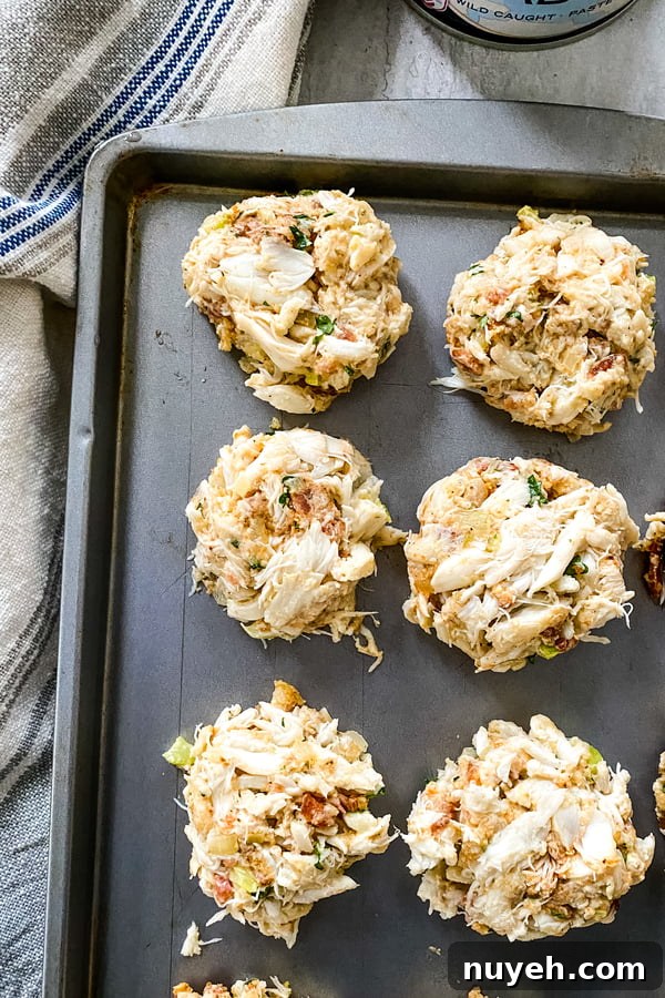 super lump crab cakes waiting to be sauteed.