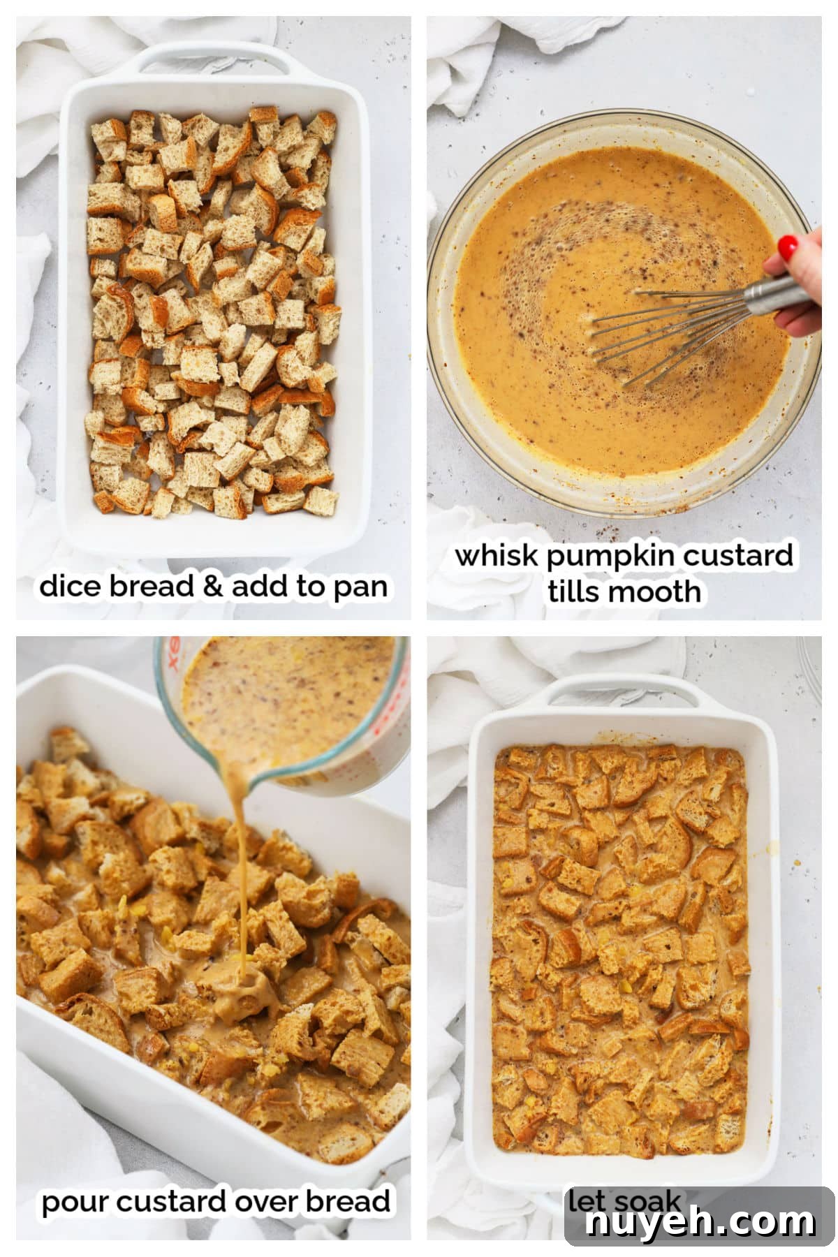 Gluten Free Pumpkin French Toast Casserole Recipe 5 making pumpkin french toast casserole step by step