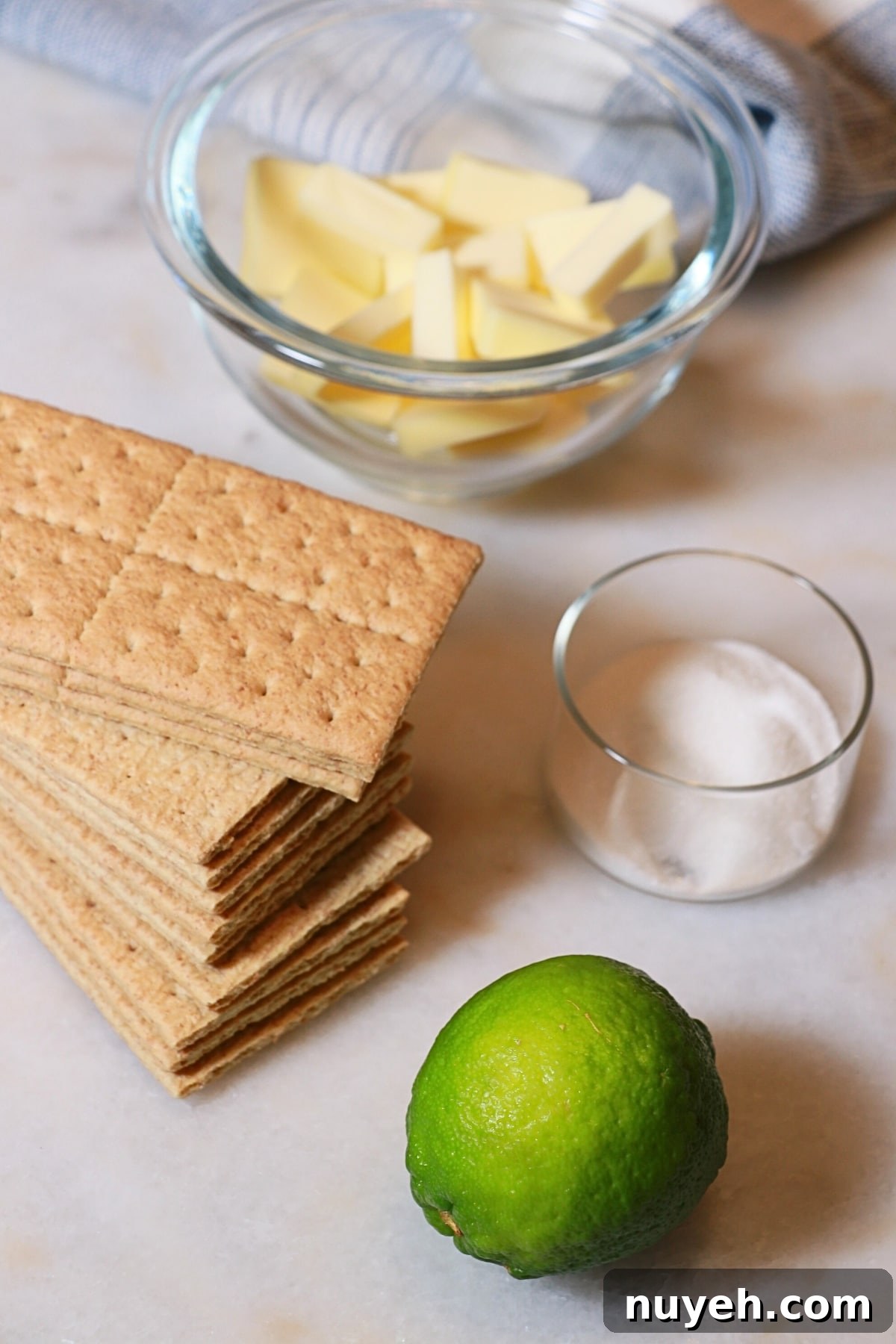 Classic Key Lime Pie Recipe with Creamy Graham Cracker Crust 4 Graham cracker crust being prepared
