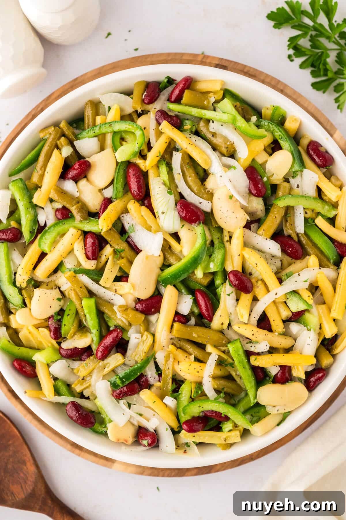 Bean salad in a bowl.