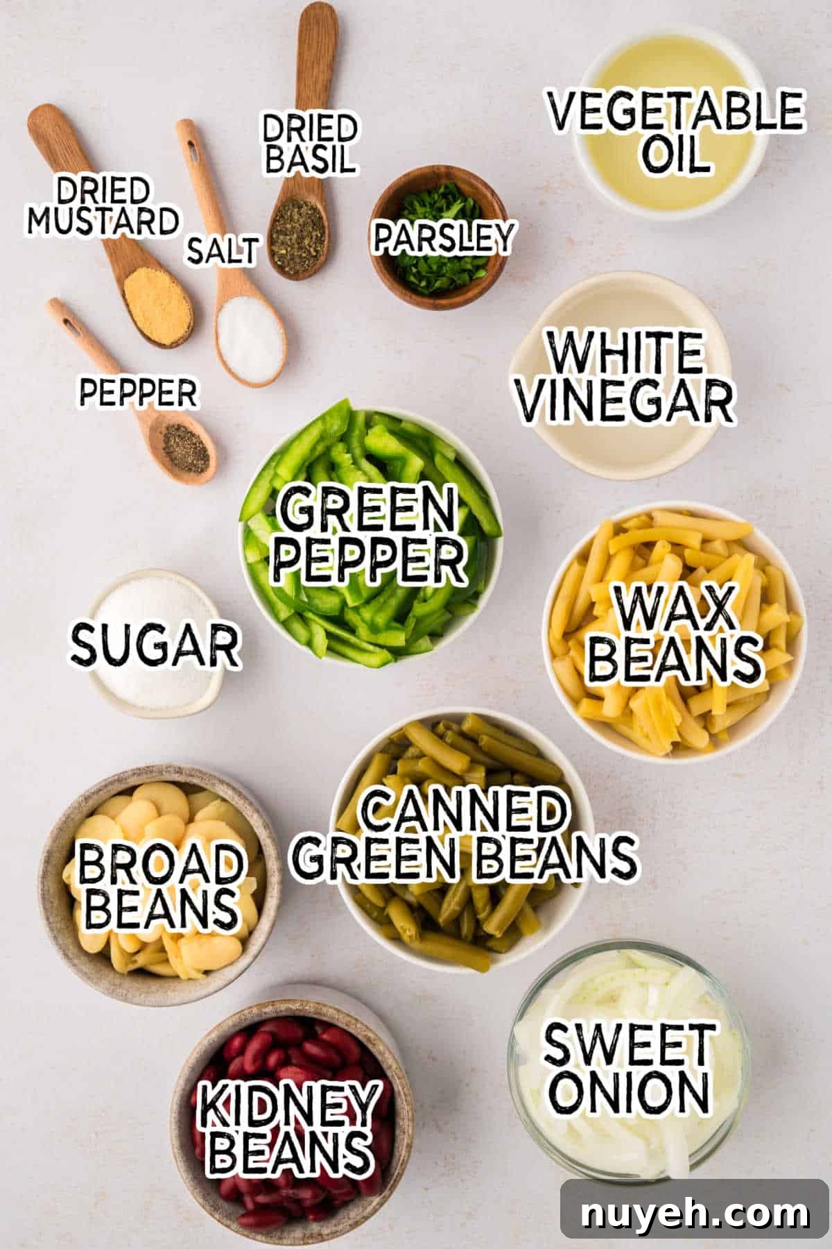 Ingredients on a white background.
