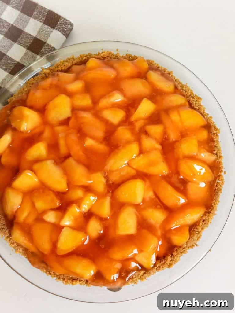 a 9" fresh peach pie.