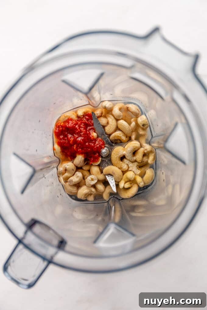 cashews, chipotle and seasoning in a blender container
