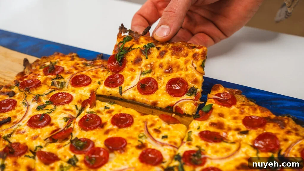 Baked chicken crust pizza on a tray