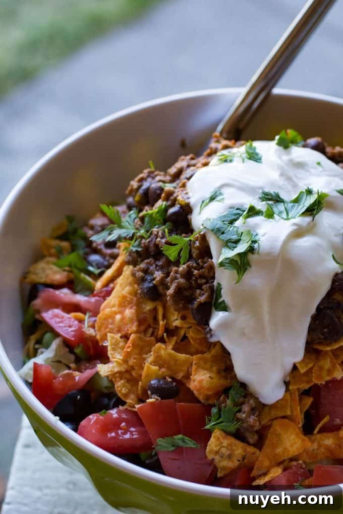 Bowl of Dorito Taco Salad