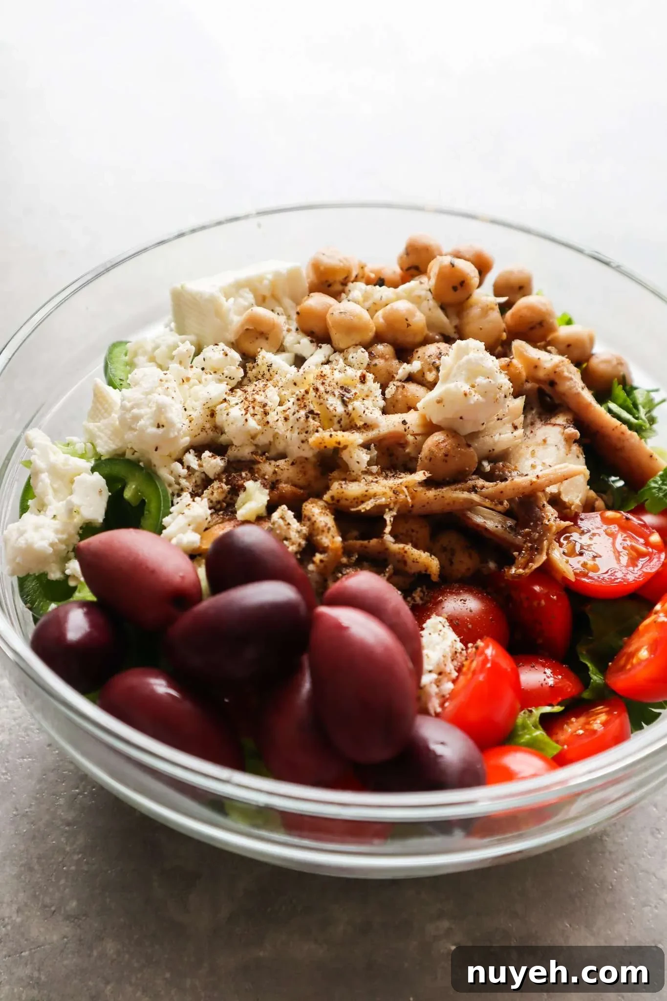 Chicken, chickpea, feta salad - easy Mediterranean diet recipes