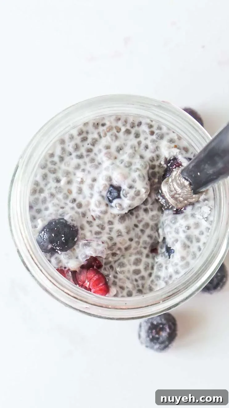 Easy chia pudding recipe - quick, easy healthy breakfast that you can make the night before and eat on the go! This recipe is also great for a healthy snack, especially during summer! With vanilla and berries this chia pudding is light and refreshing!