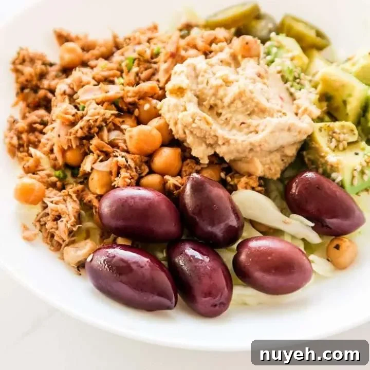 healthy tuna chickpea bowls
