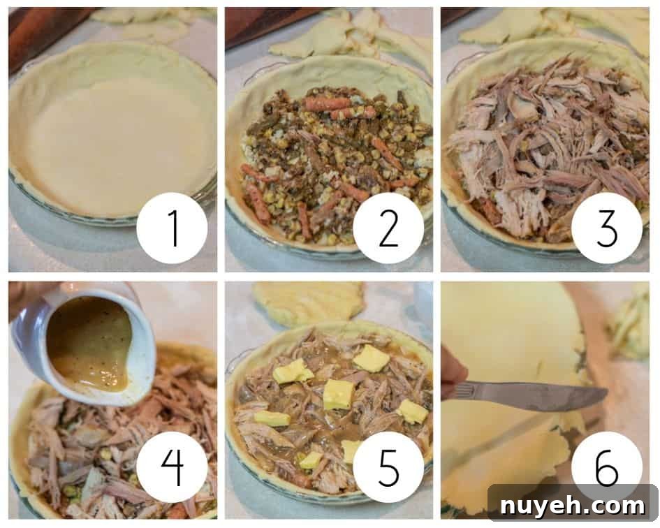 Step by step photos of chicken pot pie