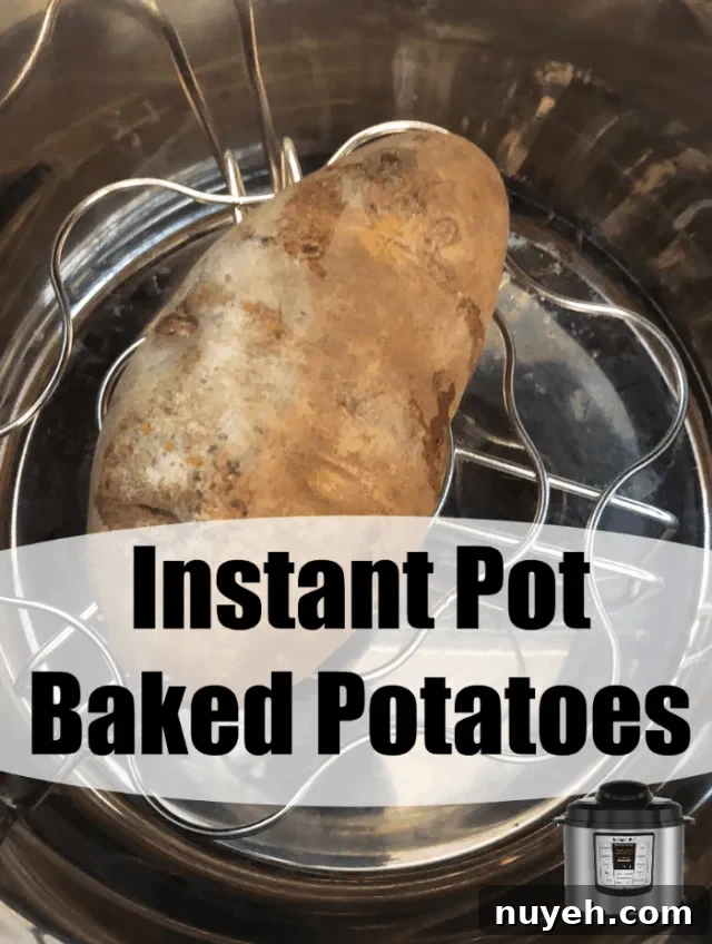 Instant Pot baked potatoes pin image