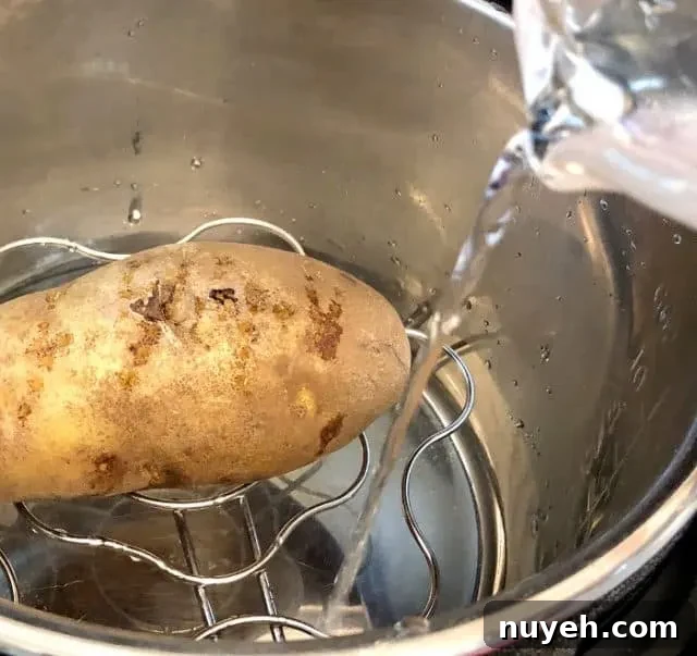 Pouring water into an Instant Pot