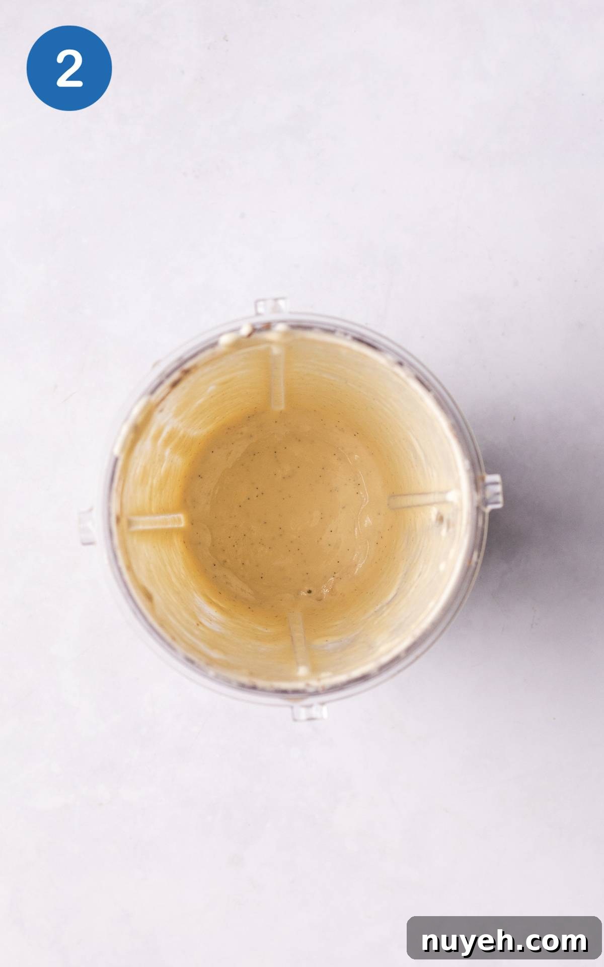 smooth cashew cream in a blender.