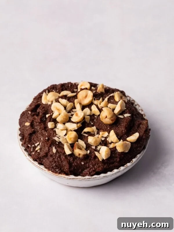 Homemade Nutella spread in a bowl.