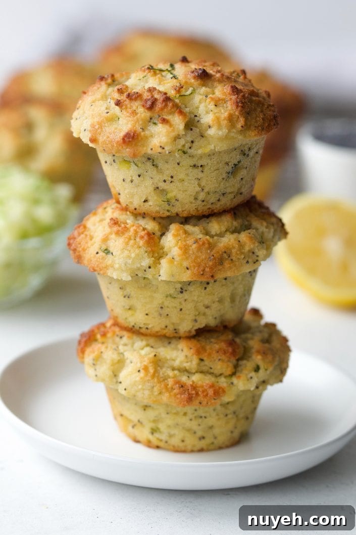 Zucchini, Lemon, Poppy Seed Muffins