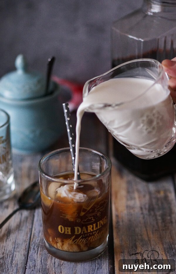Close up of iced coffee