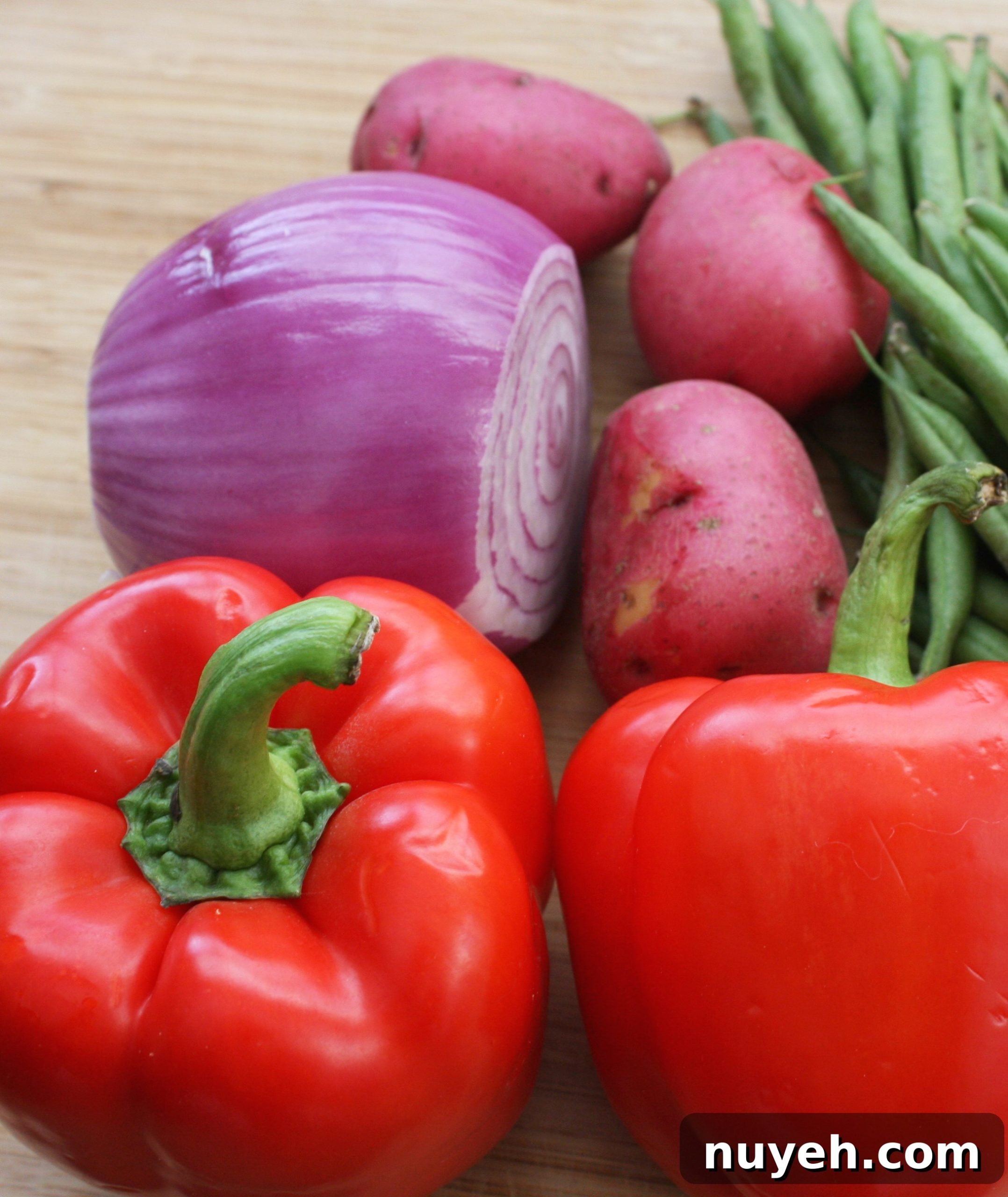 Vegetables ready for slicing