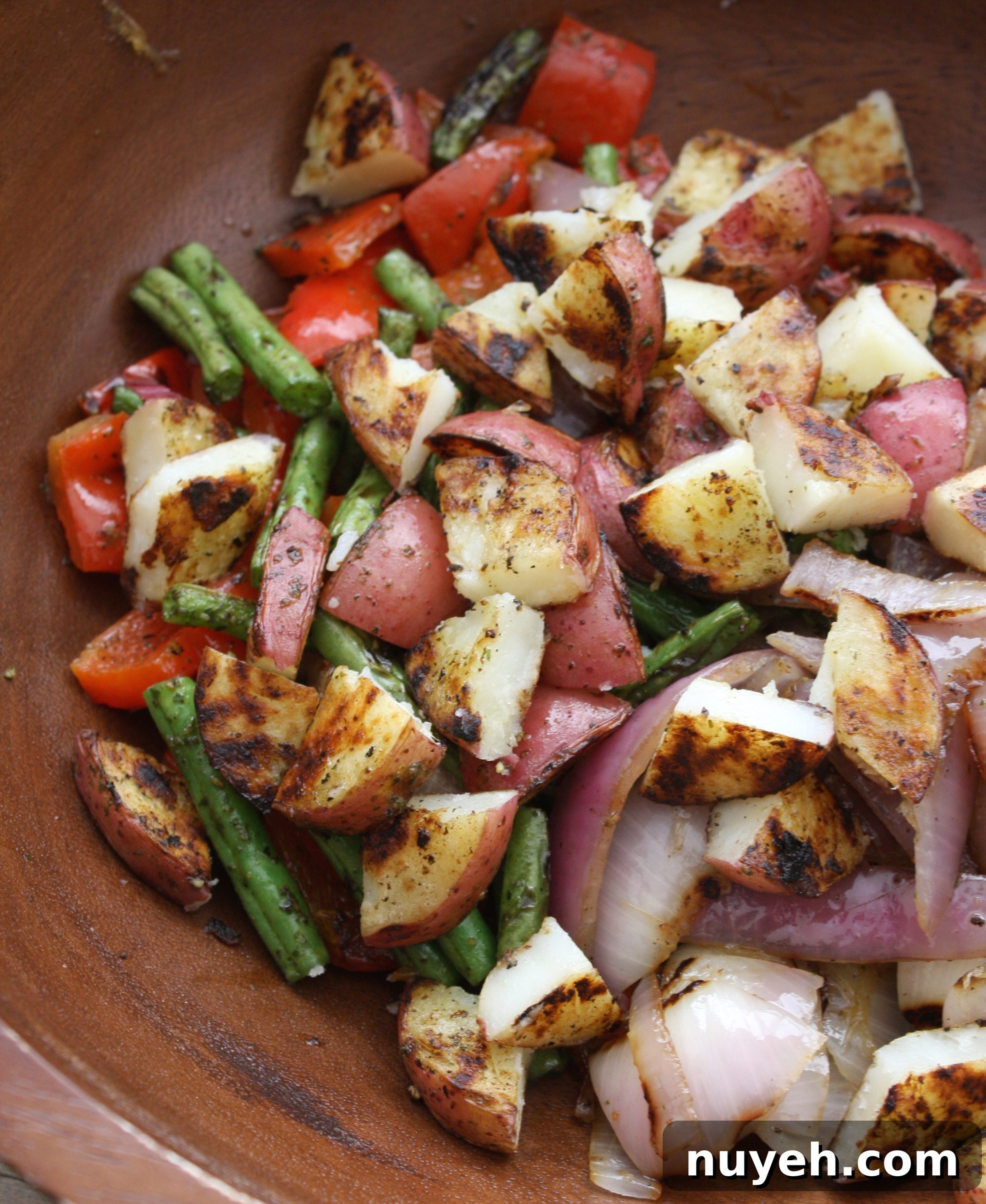 Diced grilled vegetables