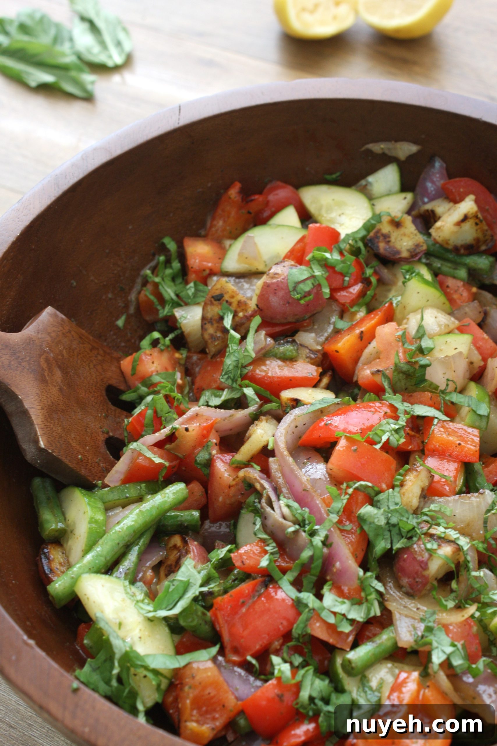Finished Pesto Grilled Vegetable Salad