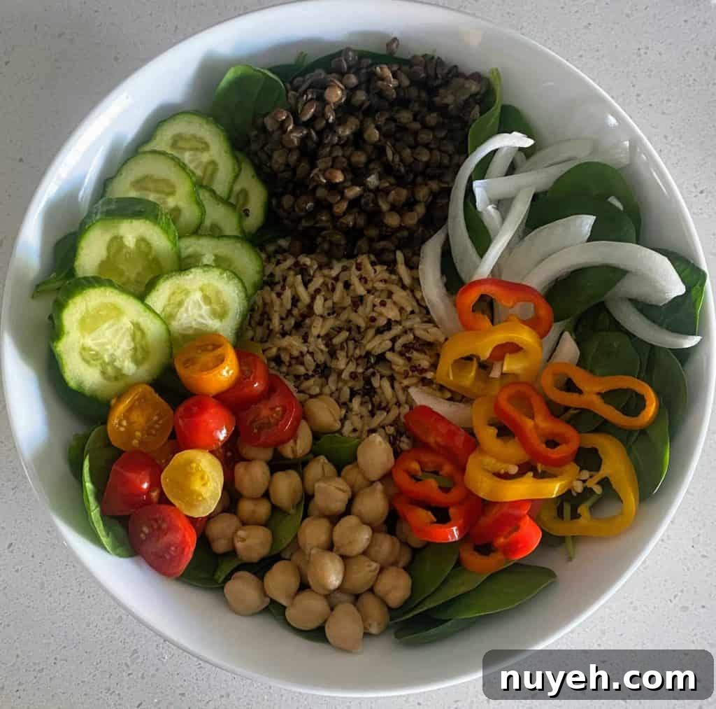 Add cooked and raw vegetables
