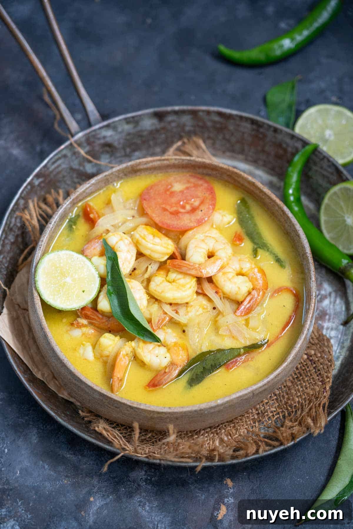 Shrimp moilee served in a bowl.
