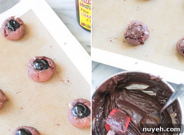making chocolate cherry chunk cookies