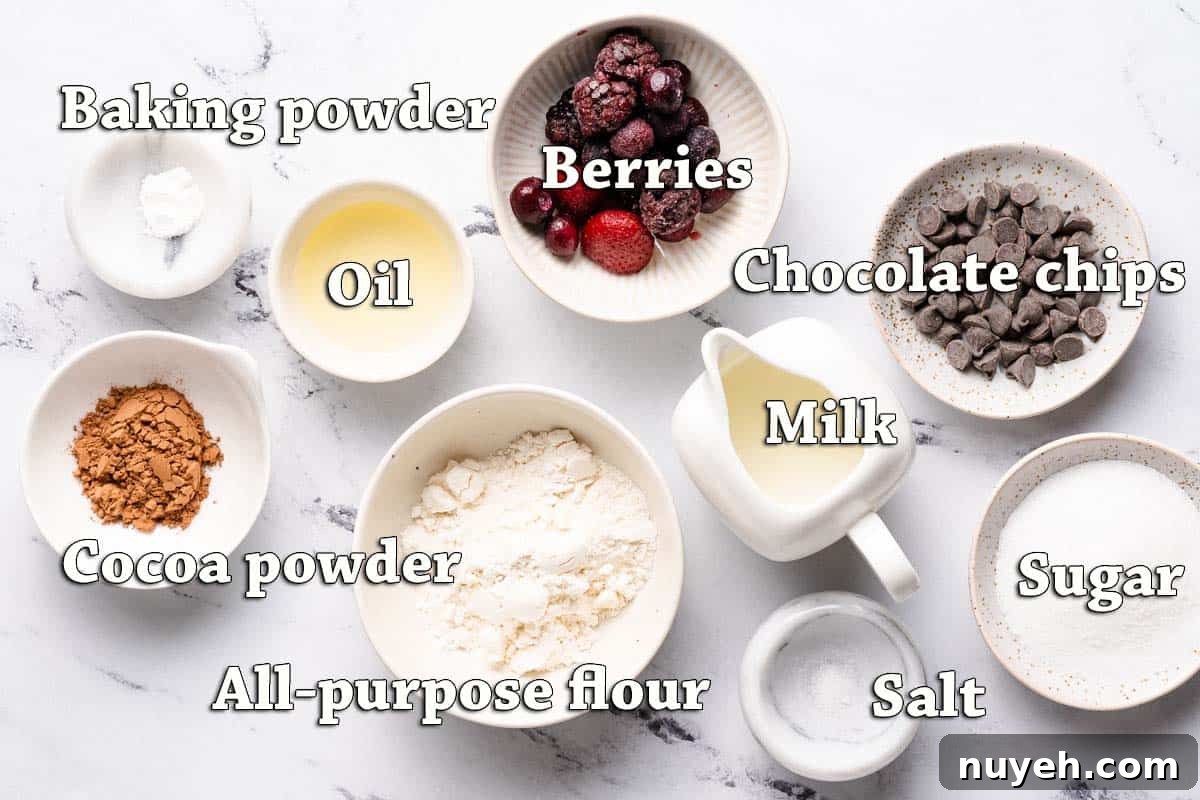 recipe ingredients with text labels