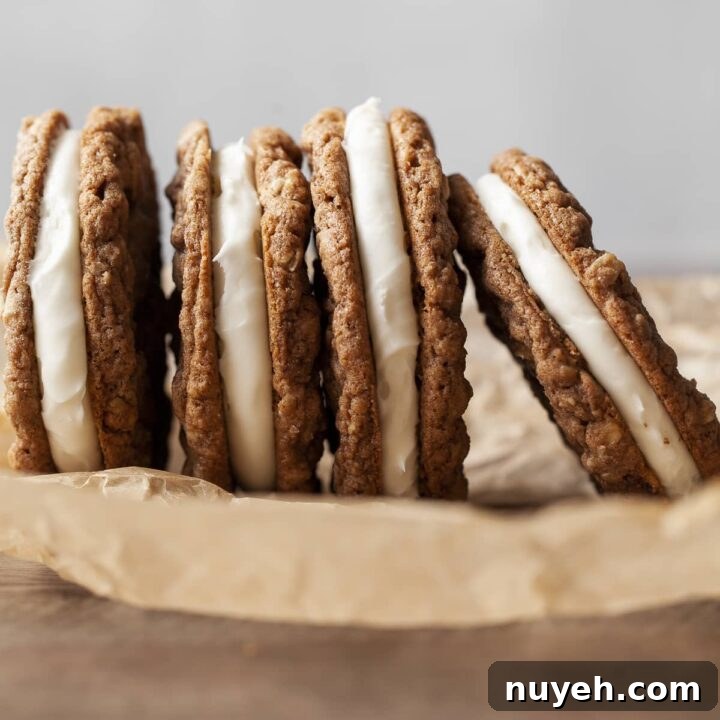 Gluten Free Oatmeal Cream Pie with Marshmallow Frosting