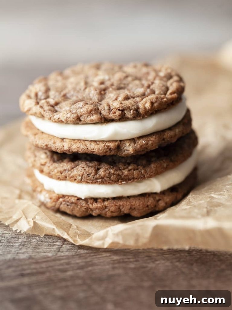a stack of oatmeal cream pies