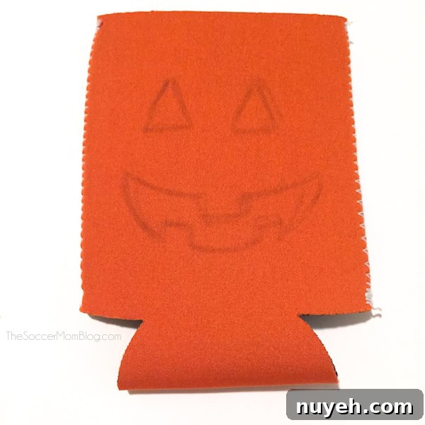 How to Make a Halloween Water Bottle Koozie 5 An easy and frugal craft that will make drinking water fun for kids! #PureLifeRippleEffect ad