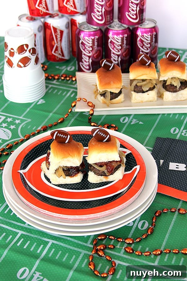 Sausage Sliders with Beer Braised Onions and Soda Sauce | @melaniebauer at Melanie Makes #shop